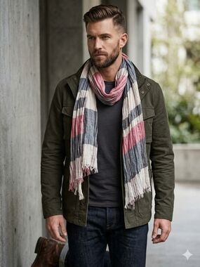 Men's Giorgio Armani Collection Linen scarf Like New